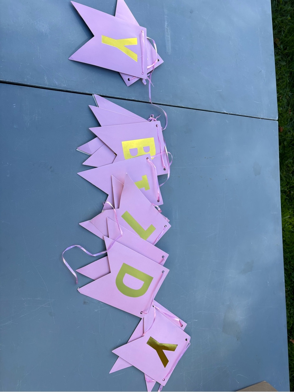 Pink and Gold " Happy Birthday" Party Banner Garland - Home Party Supplies